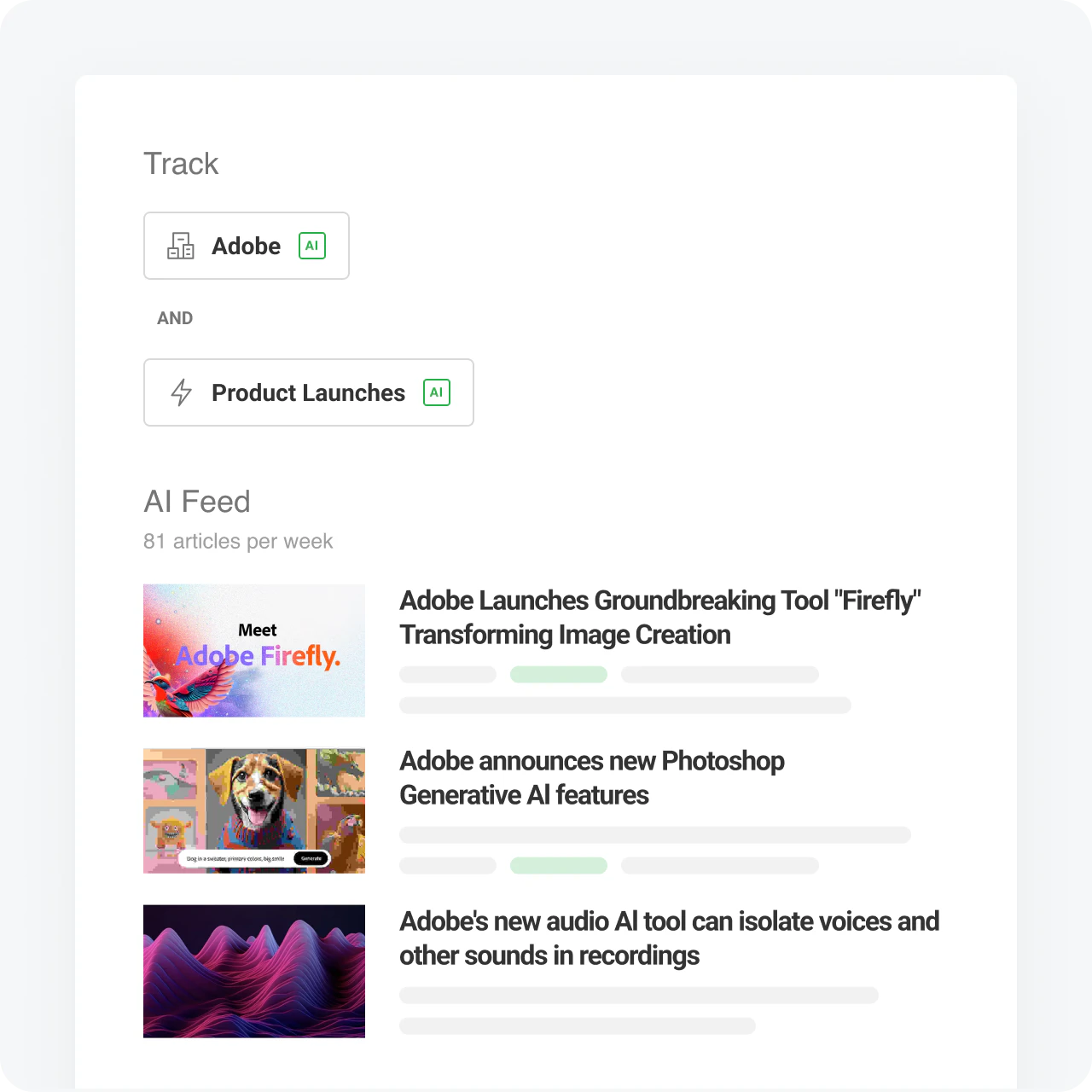 screenshot of Feedly Market Intelligence